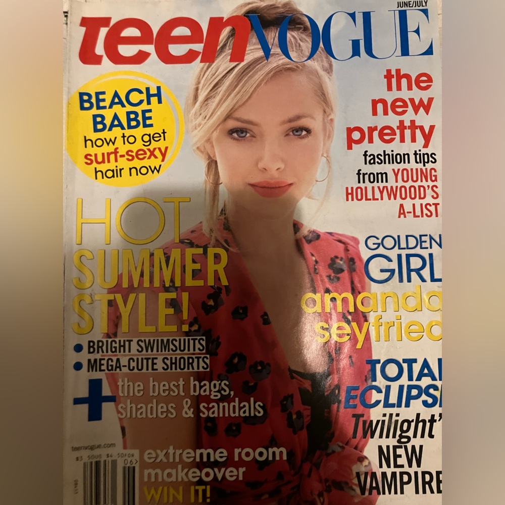 Magazine Cover with Amanda Seyfried Teen Vogue Magazine